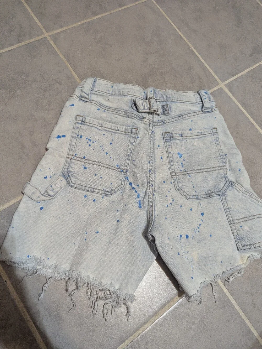 Wild Fable Size 2 Highest Rise Utility Paint Splatter Distressed Denim Shorts
